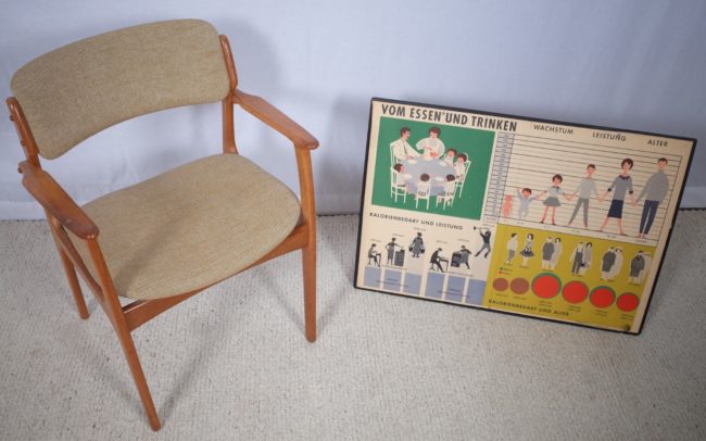 Dänischer Mid-Century Teakholz Schreibtischstuhl 1960er Vintage