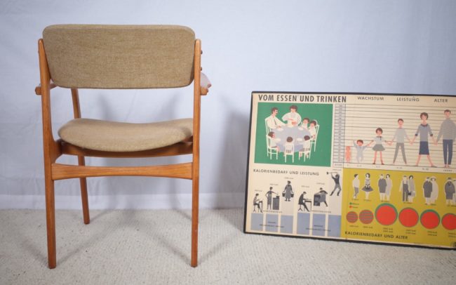 Dänischer Mid-Century Teakholz Schreibtischstuhl 1960er Vintage