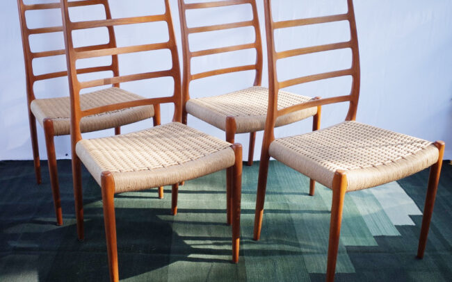 4 X Dänische Niels O. Møller Teak Stühle Modell 82