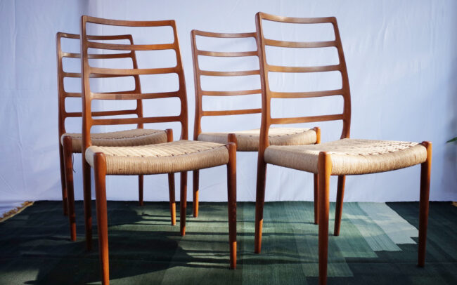 4 X Dänische Niels O. Møller Teak Stühle Modell 82
