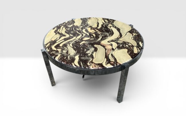 Italienischer Couchtisch 70er Jahre – Breccia Marmor
