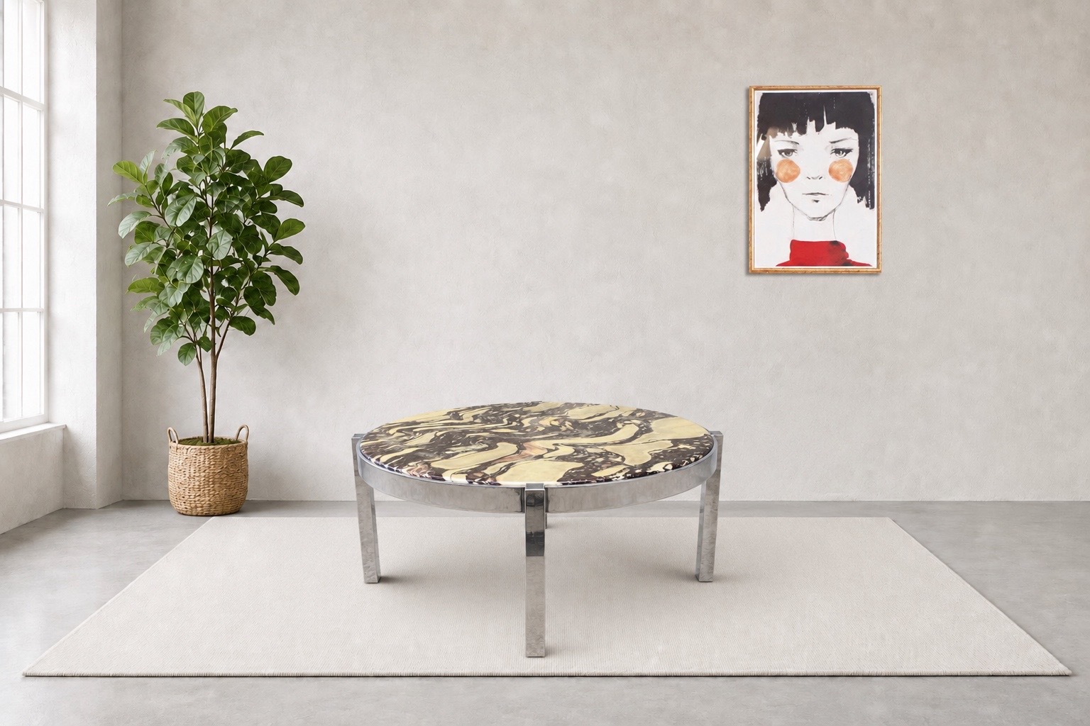 Italienischer Couchtisch 70er Jahre – Breccia Marmor_7