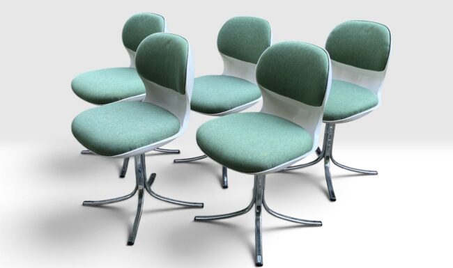 5 Schalenstühle vintage Stoll Giroflex 7054