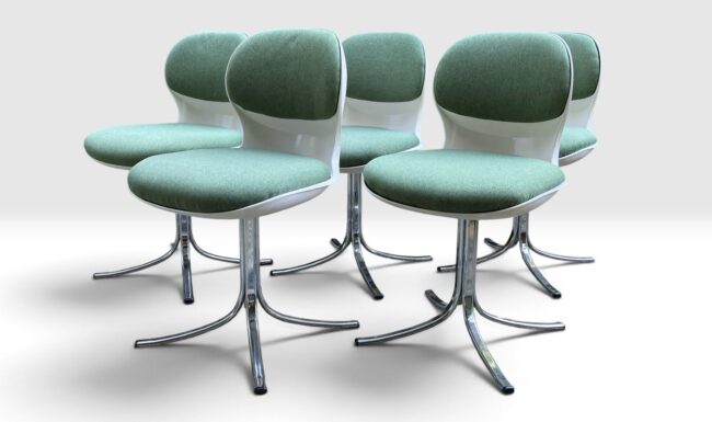 5 Schalenstühle vintage Stoll Giroflex 7054