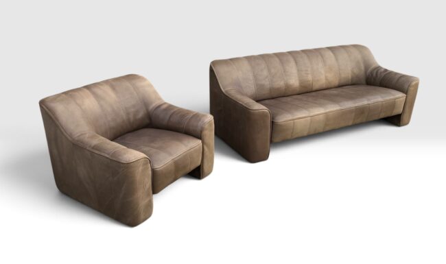 De Sede DS - 44 Sessel und Sofa Büffelleder Schweiz 70er