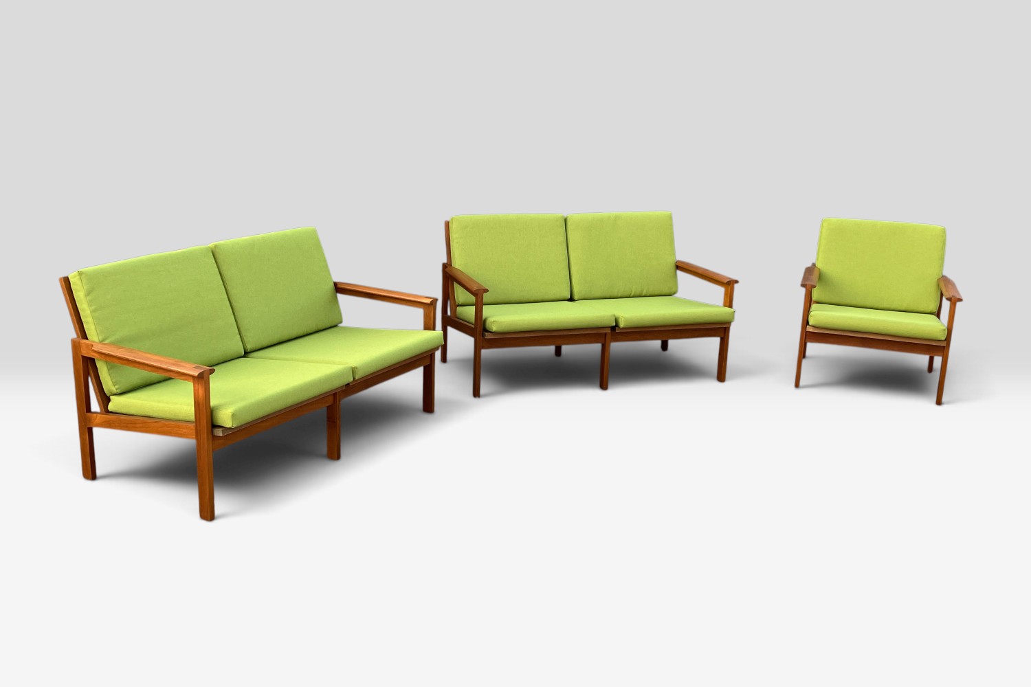 Illum Wikkelsø „Capella“ Set aus 1 Sessel 2 Sofas Niels Eilersen (9)
